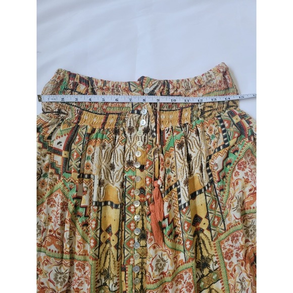Rachel Zoe Maxi Skirt Womens Boho Tassel Abrastact Pull-On Elastic Waist Sz S - Picture 11 of 13